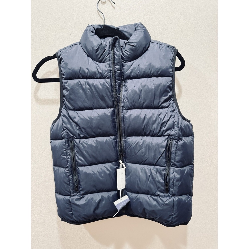 Gap Kids Navy Blue Puffer Vest Full Zip Boys Medium Husky NEW